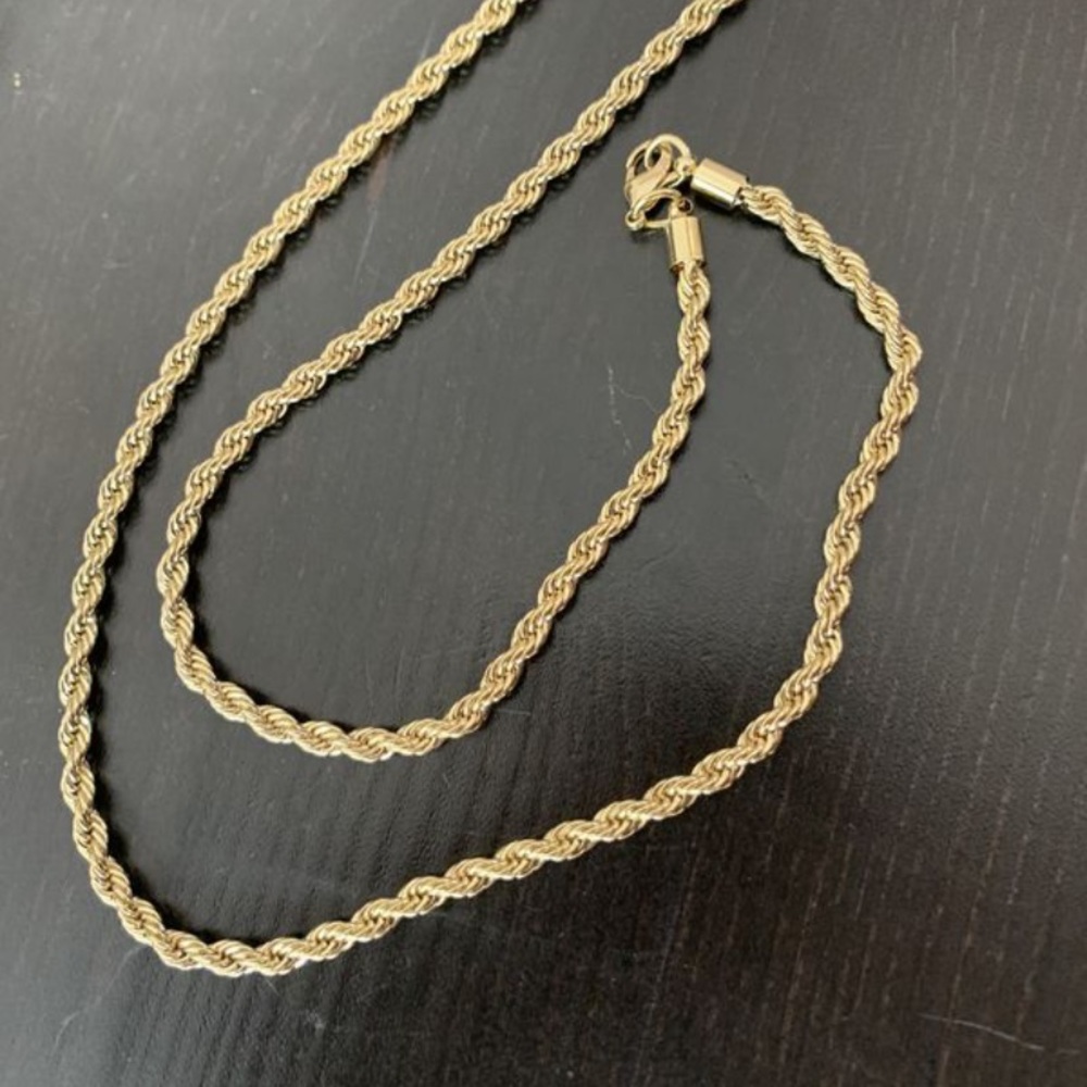 14k gold 5mm rope necklace